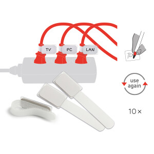 Label-The-Cable Mini, LTC 2520, 10er Set weiß