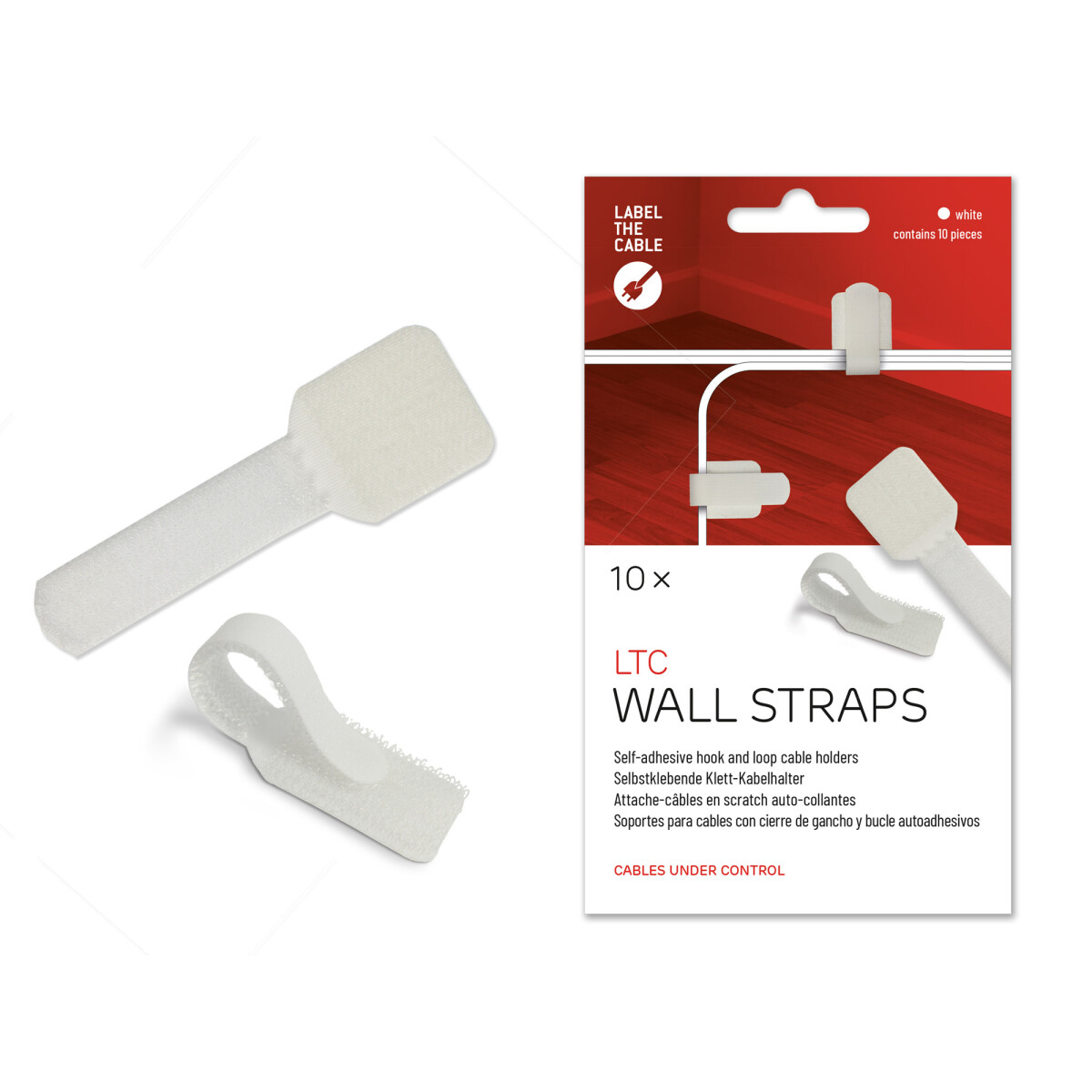 Label-The-Cable Wall, LTC 3120, set of 10 white