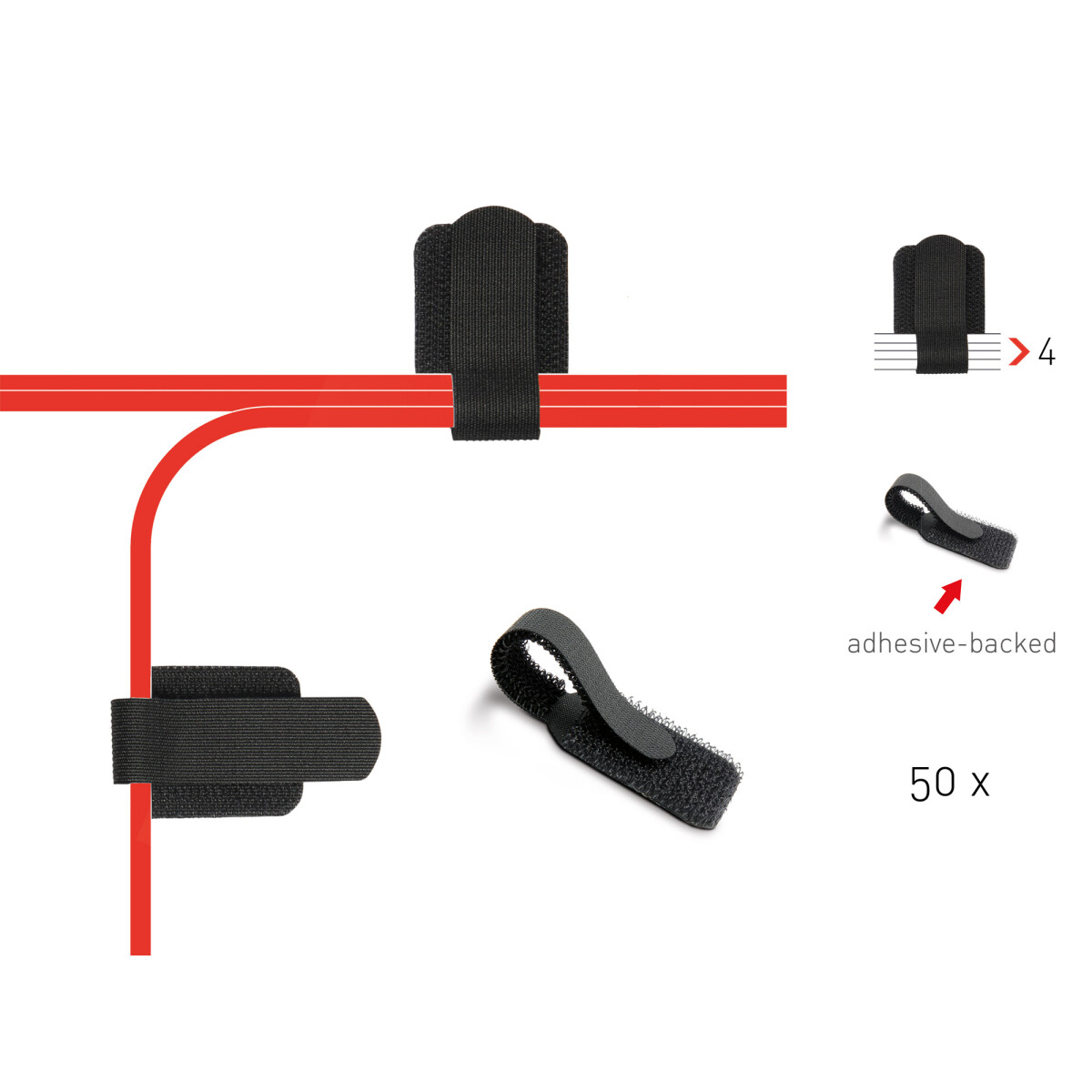 Label-The-Cable Wall, LTC PRO 3110, Klett-Kabelhalter,...