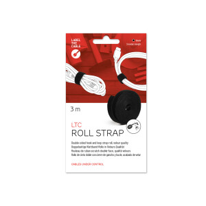Label-The-Cable Roll, LTC PRO 1210, doppelseitige Klettbandrolle, 25m, schwarz