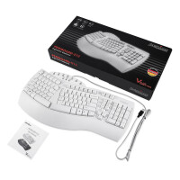 Perixx PERIBOARD-512 DE, Ergonomic USB Keyboard, white