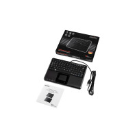 Perixx PERIBOARD-510 H PLUS FR, Mini USB-Tastatur, Touchpad, Hub, schwarz