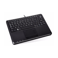 Perixx PERIBOARD-510 H PLUS UK, mini USB keyboard, touchpad, hub, black