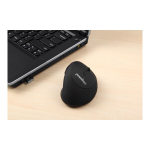 Perixx PERIMICE-719, small wireless ergonomic mouse, for right-handers, black