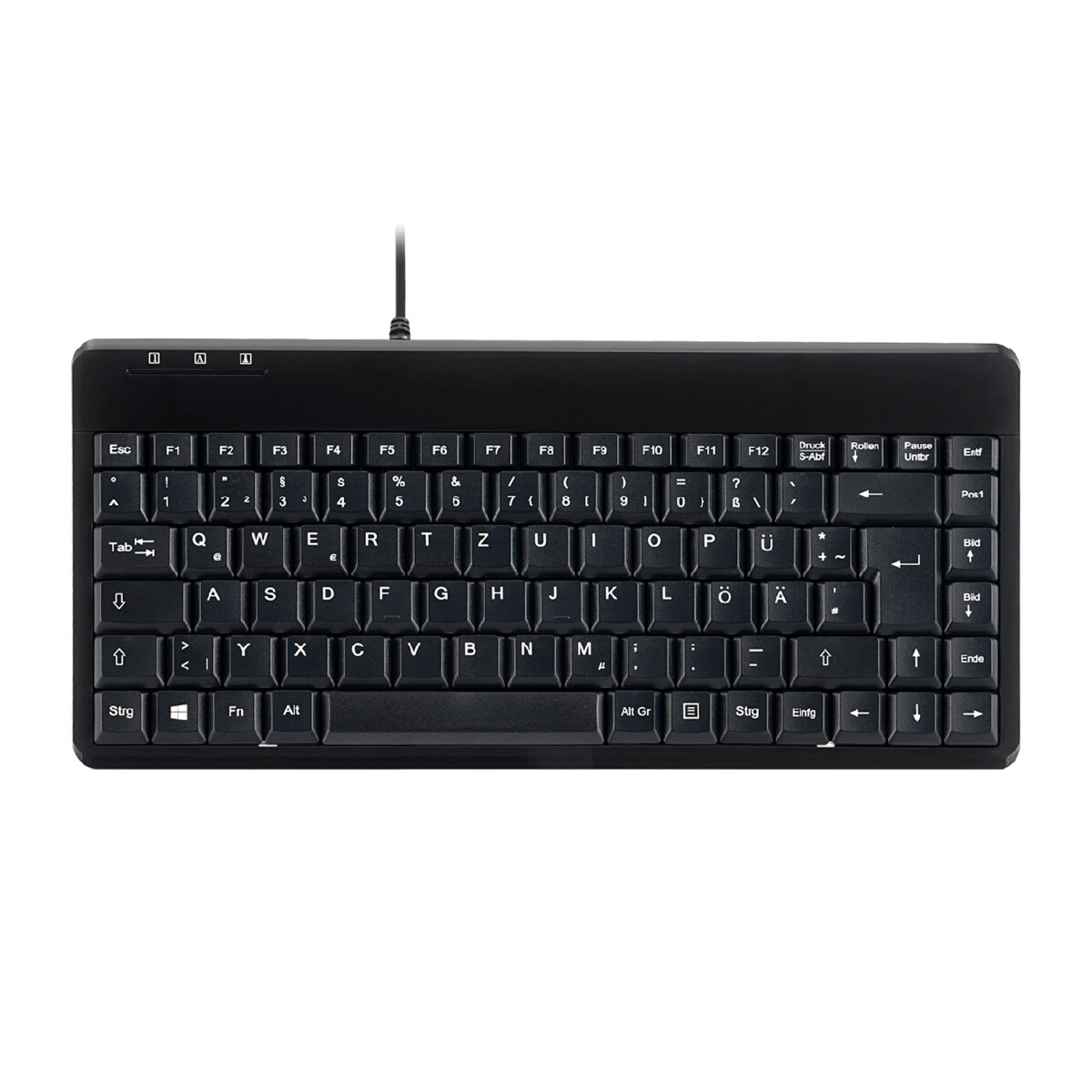 Perixx PERIBOARD-409 P, DE, Mini PS/2-Tastatur, schwarz