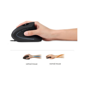 Perixx PERIMICE-513 N, Ergonomic mouse, for right-handers, vertical, black