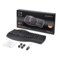 Perixx PERIBOARD-612B DE, ergonomic keyboard, dual mode, wireless/Bluetooth