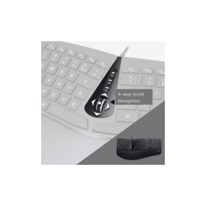 Perixx PERIDUO-505B, DE, Tastatur- und Maus Set, USB-Kabel, ergonomisch, schwarz