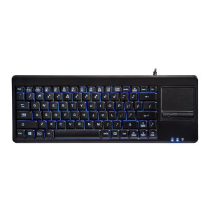 Perixx PERIBOARD-315, US Layout, backlit keyboard with touchpad, black