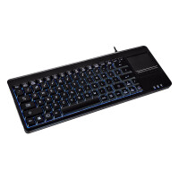 Perixx PERIBOARD-315, US Layout, backlit keyboard with touchpad, black