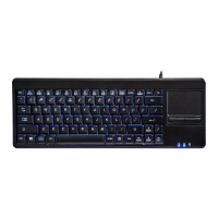 Perixx PERIBOARD-315, US Layout, backlit keyboard with touchpad, black