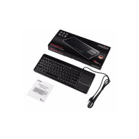 Perixx PERIBOARD-315, US Layout, backlit keyboard with touchpad, black