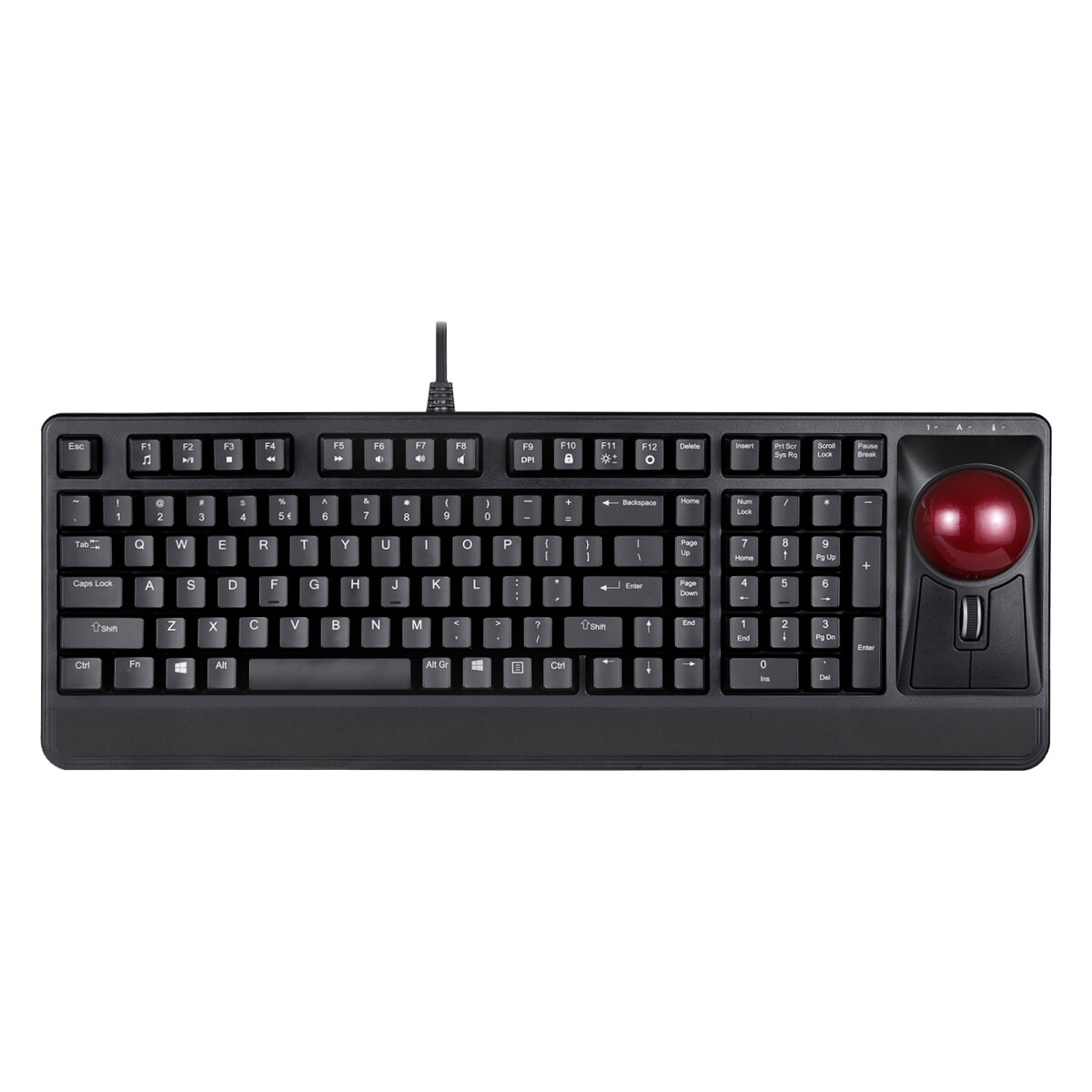 Perixx PERIBOARD-522 US B, wired keyboard with trackball,...