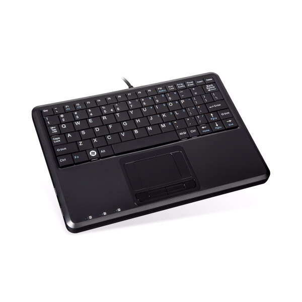 Perixx PERIBOARD-510 H PLUS IT, mini USB keyboard, touchpad, hub, black