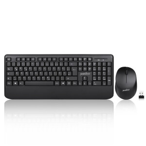 Perixx PERIDUO-714 DE, Tastatur und Maus Set, schnurlos, schwarz