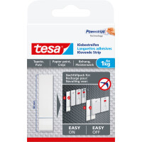 tesa adhesive stripes, 6pcs., for wallpaper and plaster, up to 1kg per stripe