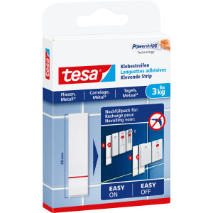 tesa tape, 6 pcs., suitable for tile and metal, up to 3kg (77761)