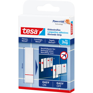 tesa tape, 6 pcs., suitable for tile and metal, up to 3kg (77761)