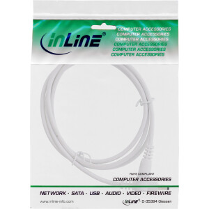 InLine® DC extension cable, DC male/female 4.0x1.7mm, white, 2m