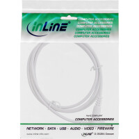 InLine® DC extension cable, DC male/female 4.0x1.7mm, white, 2m