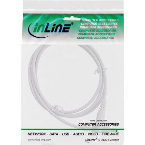 InLine® Verlängerungskabel, DC Stecker 4,0x1,7mm, weiß, 0,5m