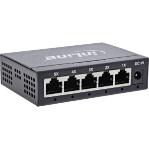 InLine® Gigabit Netzwerk Switch 5-Port, 1Gb/s, Desktop, Metallgehäuse, lüfterlos