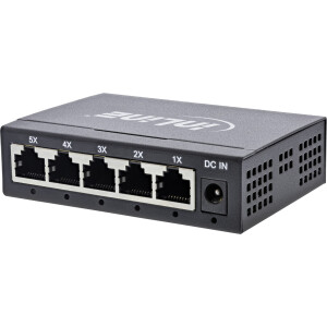 InLine® Gigabit Netzwerk Switch 5-Port, 1Gb/s, Desktop, Metallgehäuse, lüfterlos