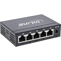 InLine® Gigabit Netzwerk Switch 5-Port, 1Gb/s, Desktop, Metallgehäuse, lüfterlos