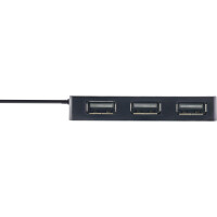 InLine® USB 2.0 Hub, 4 Port, schwarz, mit USB DC Kabel, Kabel 30cm