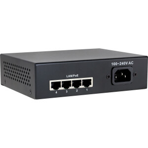 InLine® PoE+ Gigabit Network Switch 5 Port (4x PoE+), 1Gb/s, desktop, metal, without fan