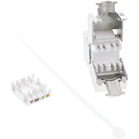 InLine® Keystone RJ45 Buchse, SNAP-In, Cat.6a, mit Staubschutz rot