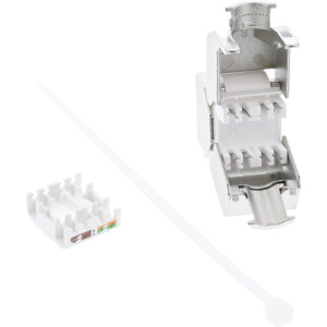 InLine® Keystone RJ45 Buchse, SNAP-In, Cat.6a, mit Staubschutz blau