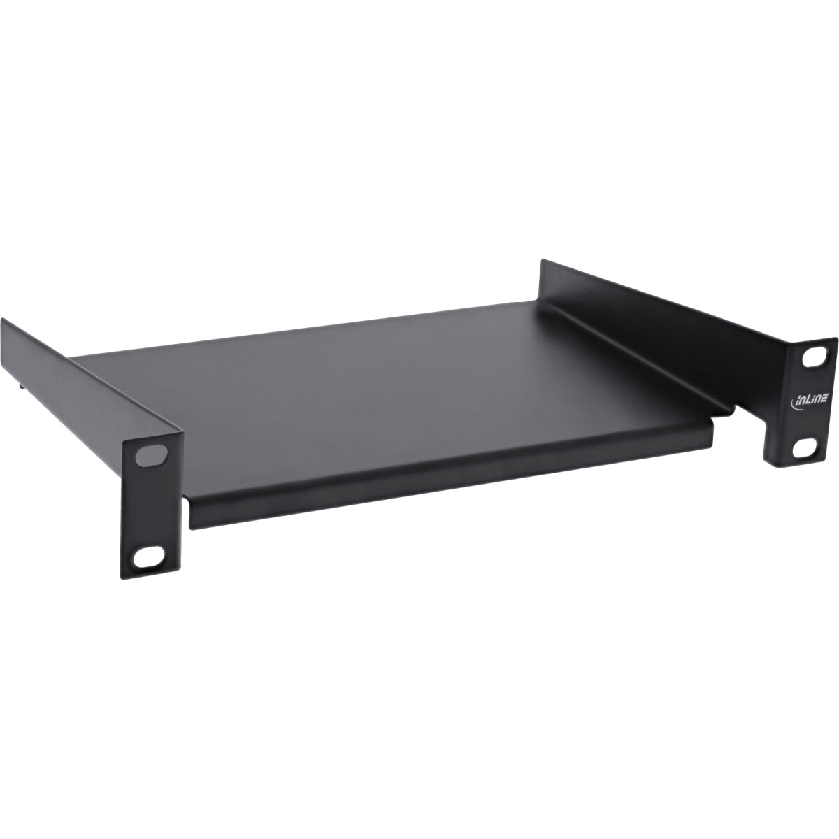 InLine® 10" shelf, 160mm, 10kg, 1RU, RAL 9005 black