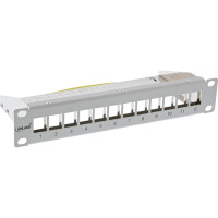 InLine® 10" Patchpanel Leerblech 12x, für Keystone Module, 1HE, RAL7035 grau