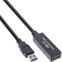 InLine® USB 3.2 Gen.1 Aktiv-Verlängerung, Stecker A an Buchse A, schwarz, 10m