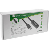 InLine® USB 3.2 Gen.1 Aktiv-Verlängerung, Stecker A an Buchse A, schwarz, 10m