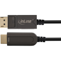 InLine® DisplayPort to HDMI AOC converter cable, 4K/60Hz, black, 10m