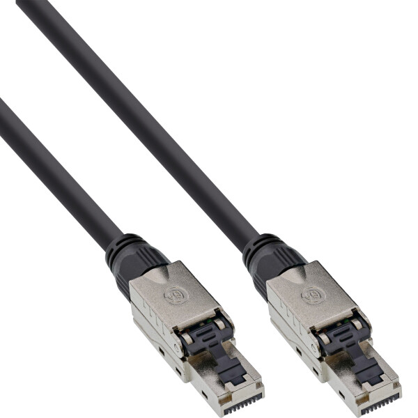 InLine® Patch cable, U/UTP, Cat.6A, halogen-free, AWG23 copper, black 25m