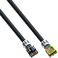 InLine® Patch cable, U/UTP, Cat.6A, halogen-free, AWG23 copper, black 25m