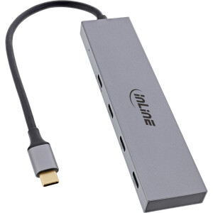 InLine® USB 3.2 Gen.2 Hub (10Gb/s), 4 port USB-C, OTG, aluminium housing