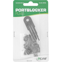 InLine® RJ45 Portblocker, Starterset mit 10 Blocker und Schlüssel, schwarz