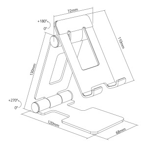 InLine® Aluminium Smartphone Halter universell bis 10"