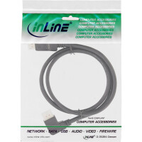 InLine® DisplayPort 1.4 Kabel, 8K4K, links gewinkelt, schwarz/gold, 5m