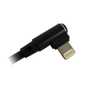 LC-Power LC-C-USB-Lightning-1M-2 (MFI) USB A zu Lightning Kabel, gewinkelt 1m