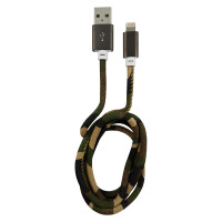 LC-Power LC-C-USB-Lightning-1M-5 (MFI) USB A zu Lightning Kabel, Camouflage grün