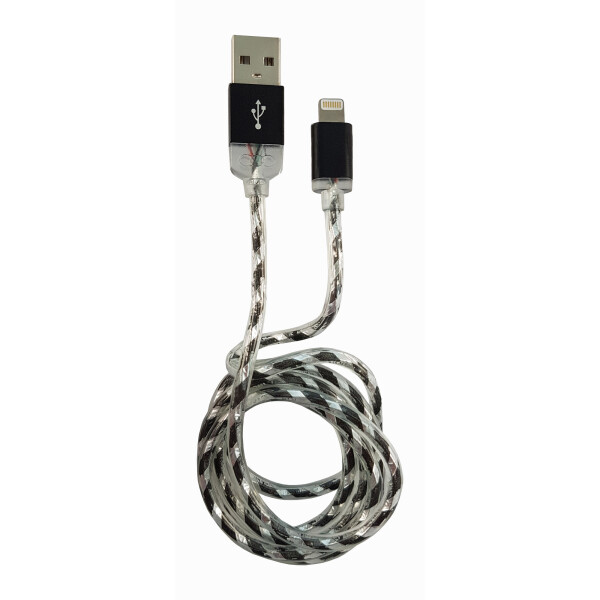 LC-Power LC-C-USB-Lightning-1M-8 (MFI) USB A to Lightning cable, black/silver 1m