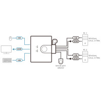 ATEN CS22HF 2-Port USB HDMI Kabel KVM-Switch mit Remote, FHD