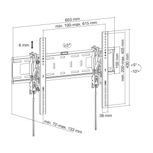 InLine® Heavy-duty wall mount, tiltable, for flat screen TV (37-80"), max. 75kg