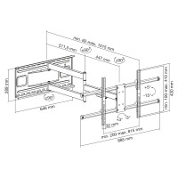 InLine® XL-Arm Full-Motion TV Wall Mount, for 43"-80" Flat Panel TVs, max. 50kg