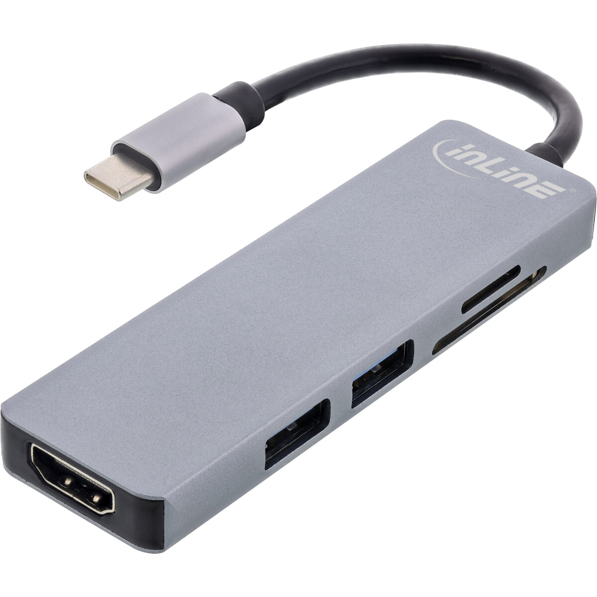 InLine® Multifunctional hub USB 3.2 Gen.1, 2x USB-A...
